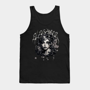 Dark Themed Fairy With Dark Roses Tank Top